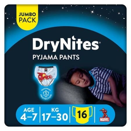 Huggies Drynites Pyjama Pants For Boys – 4 To 7 Years (17–30 Kg) Pack Of 16